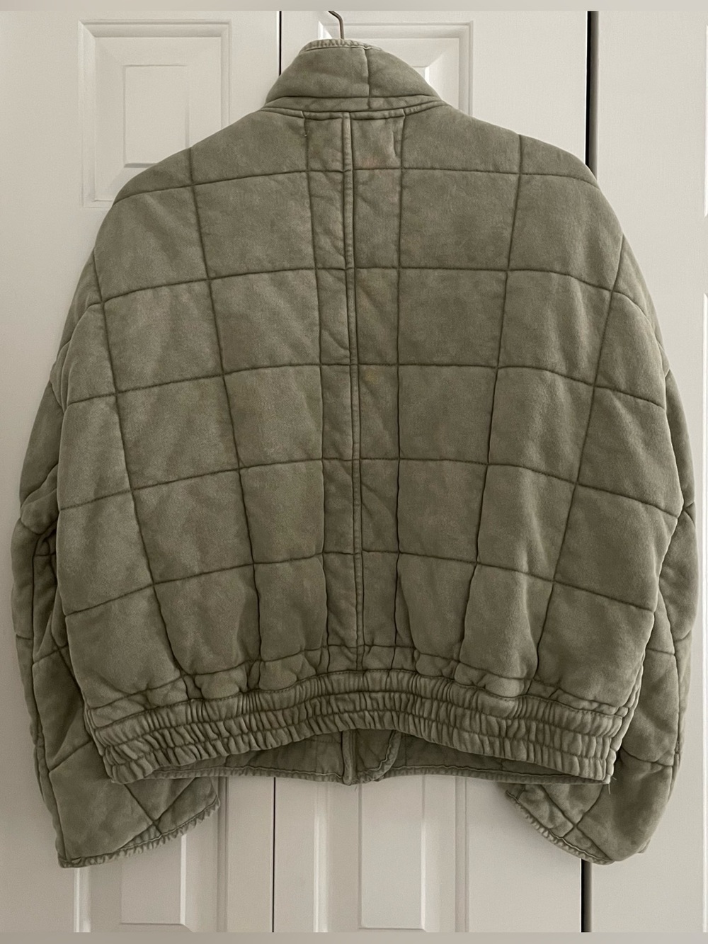 Free People Dolman Quilted Knit Jacket in Moss - Picture 5 of 16